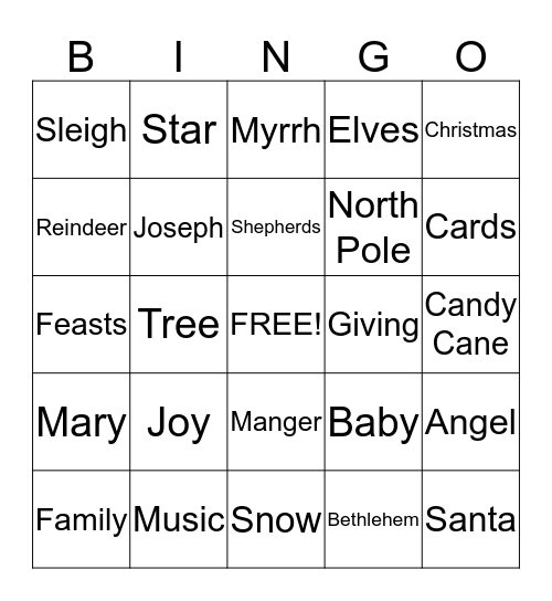 Christmas Bingo Card