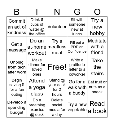 CoverMyWellness Bingo Card