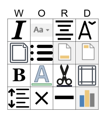 BIM I Word 2016 Bingo Card