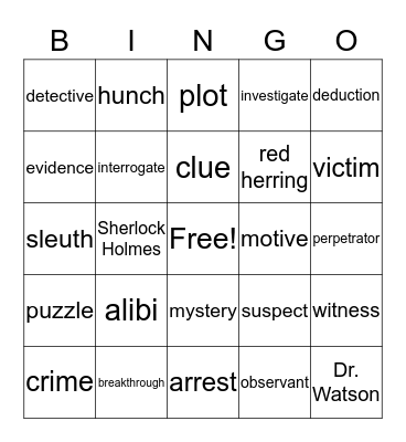 It's a Mystery! Bingo Card