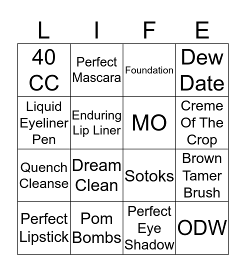 LimeLife Bingo Card