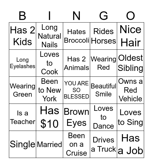 You Are So Blessed  Bingo Card