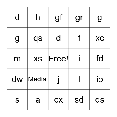 Medical Terminology + VS Bingo Card