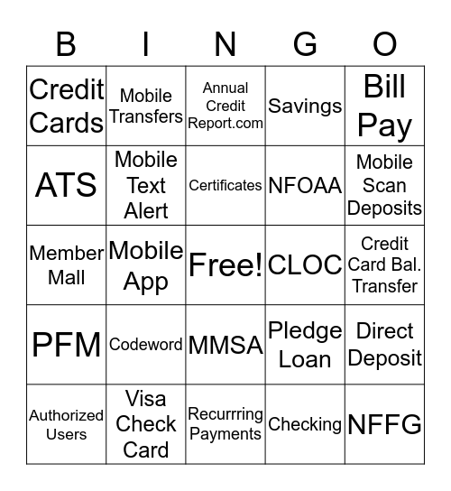 GEM Bingo Card