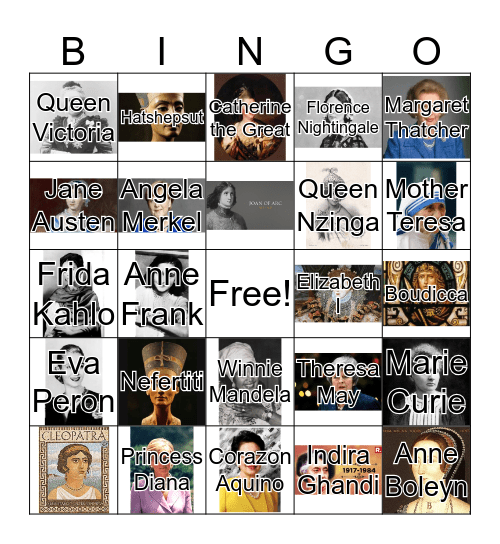 Famous Women of Ancient History Bingo Card