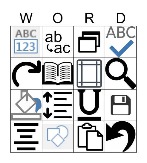 BIM I Word 2016 Bingo Card