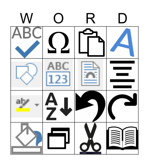 BIM I Word 2016 Bingo Card