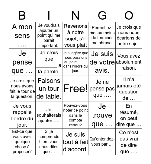 Bingo de la Réunion Bingo Card