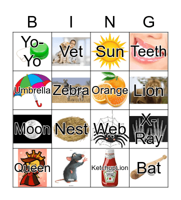 PHONICS BINGO Card