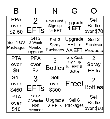 SALES BINGO Card