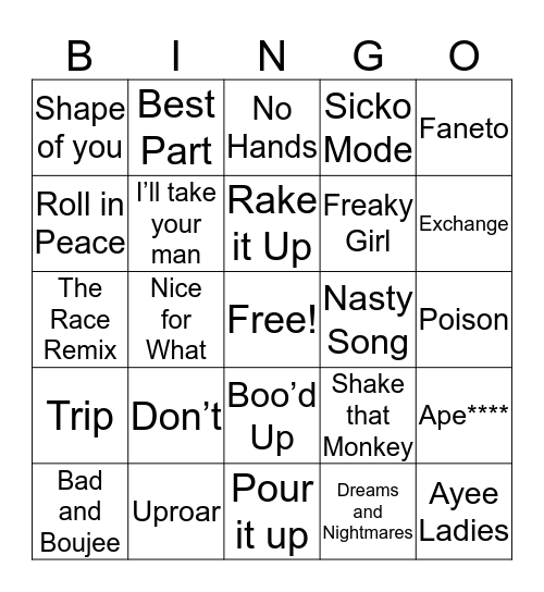 Trap Bingo  Bingo Card