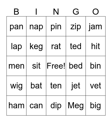 spotlight on first phonics-2-unit-1/2/3/4/5/6 Bingo Card