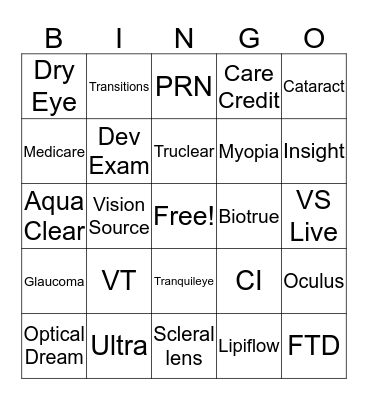 Vision Source Bingo Card