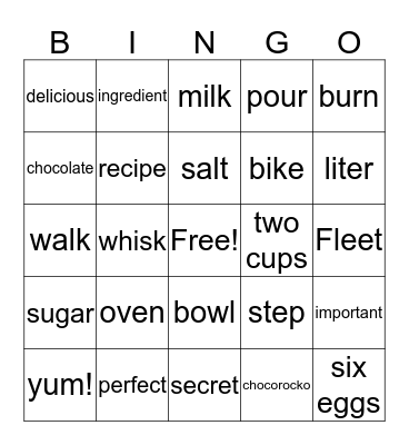 The Chocorocko Bingo Card