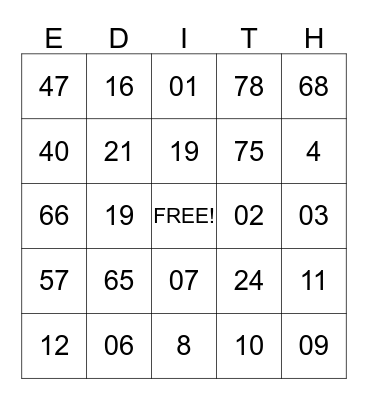 BIRTHDAY BINGO Card