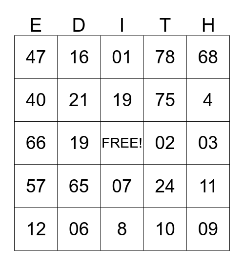 BIRTHDAY BINGO Card