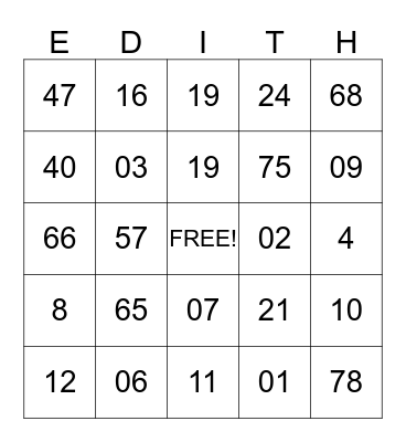BIRTHDAY BINGO Card