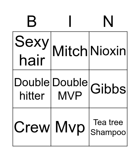 Team awesome Bingo Card