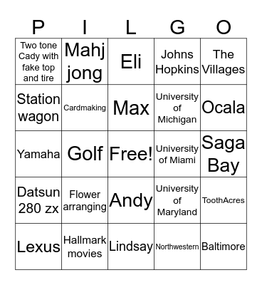 Happy 50th Anniversary Bingo Card