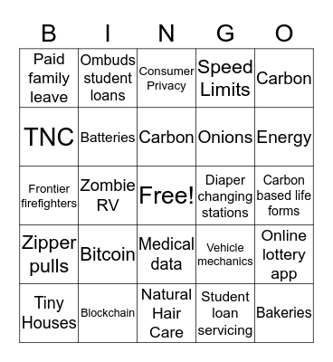 New Program Bingo Card