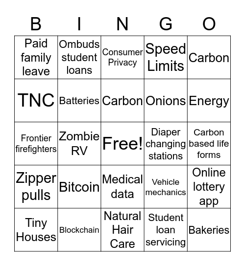 New Program Bingo Card