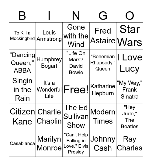 Key Club Bingo Classic Edition Bingo Card