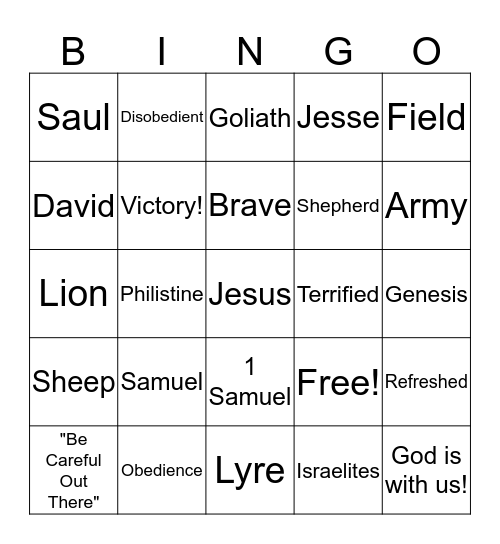 Bible Bingo  Bingo Card