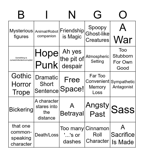 My Writing Bingo Card