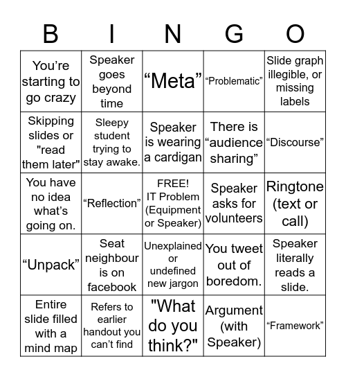 Edu-bingo Card