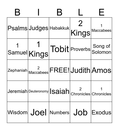 Books of the Old Testament Bingo Card