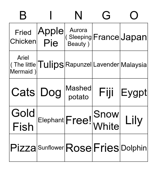 ✨ Yuuie's Bingo ✨ Bingo Card