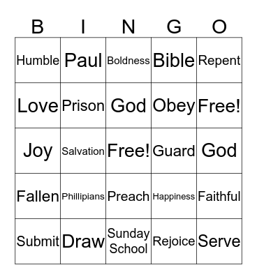 Submitting To God Bingo Card