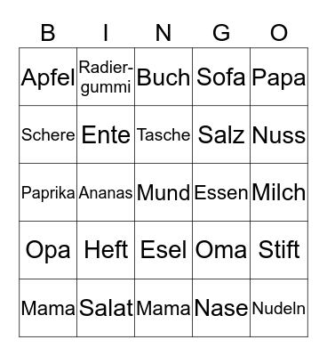 Alpha Bingo I Bingo Card