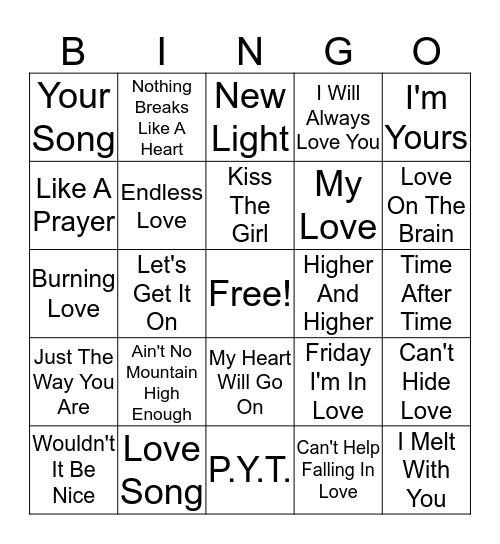 XO Bingo Card