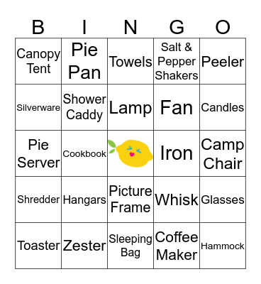 Pucker Up - Jenny's Bridal Shower Bingo Card