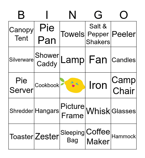 Pucker Up - Jenny's Bridal Shower Bingo Card