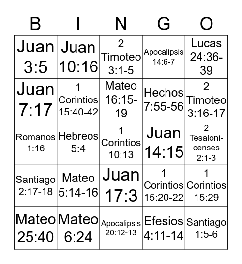 Conociendo al Señor  Bingo Card