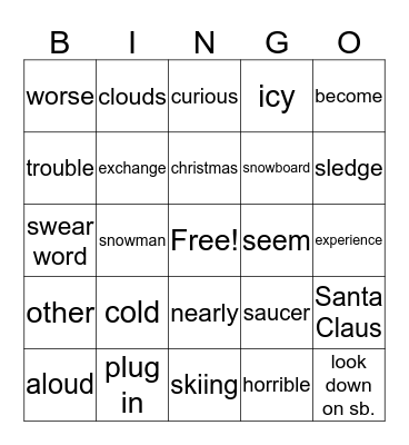 Telescope & Winter Bingo Card