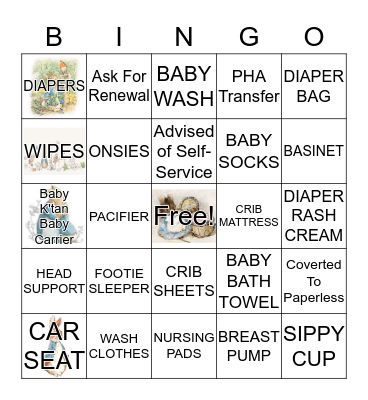 BABY SHOWER Bingo Card