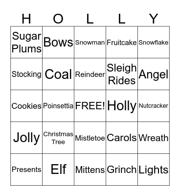 Christmas Bingo Card