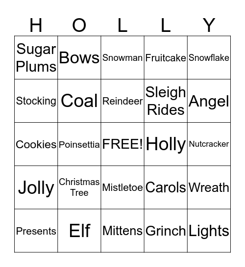 Christmas Bingo Card