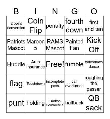 Superb Owl 2019 Bingo Card