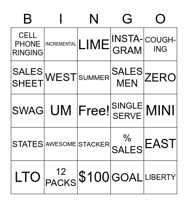 ADMIRAL BEVERAGE Bingo Card