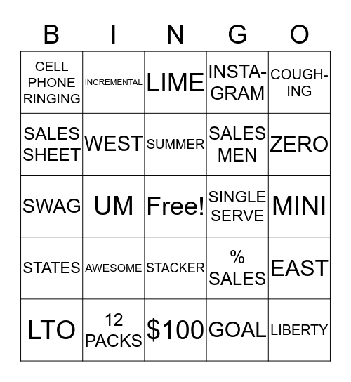 ADMIRAL BEVERAGE Bingo Card