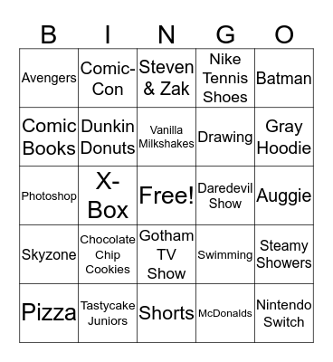 BRADY BINGO Card