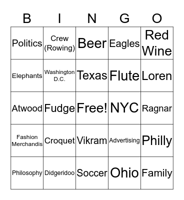 Baby Berrier Bingo Card