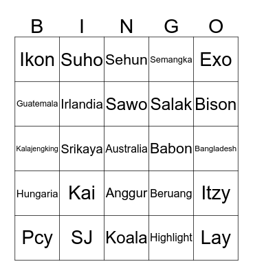 Bingo lagi NayMo Bingo Card