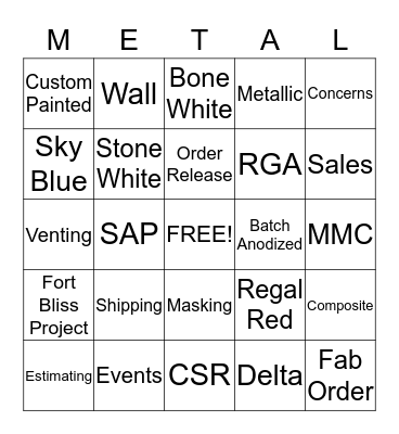 Firestone Building Products Bingo Card