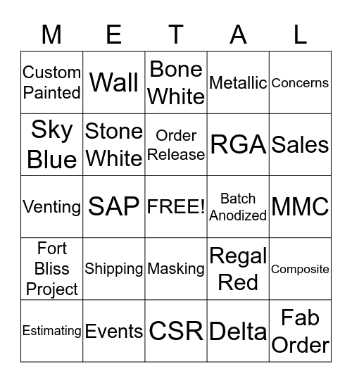 Firestone Building Products Bingo Card