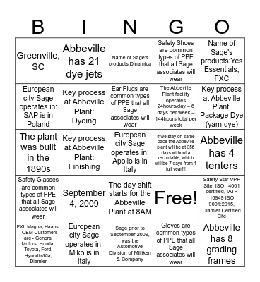 Bingo Card